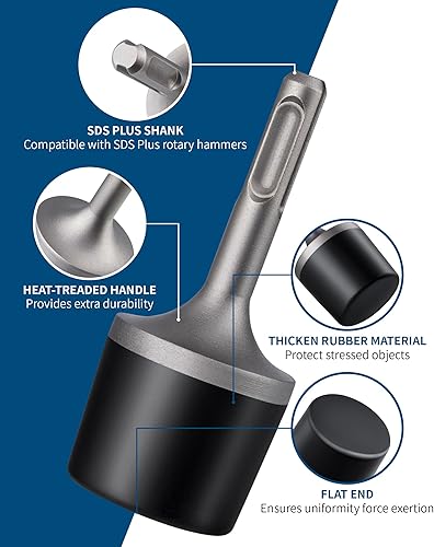 FIRECORE Martello in gomma con impugnatura SDS PLUS. Ideale per radiatori, tubi, piastrelle, falegnameria e ovunque tu debba lavorare, senza lasciare tracce, FS0350 - Honorern
