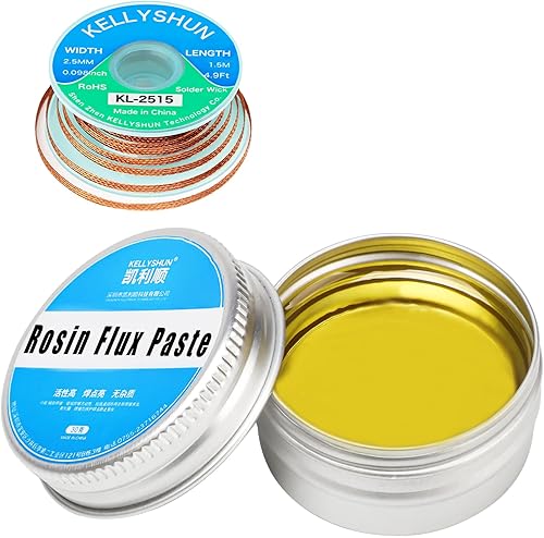 Flussante, colofonia senza piombo (1 pezzo), 2,5 mm/1,5 m (1 pezzo), per saldare circuiti stampati, rame/fili/elettrodomestici - Honorern