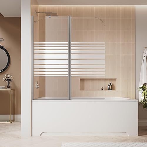 Parete doccia vasca da bagno, cabina doccia, 3 persiane, vetro da 6 mm, facile da pulire, 130 x 130 cm - Honorern