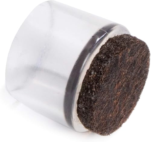 Adsamm® / 16 x puntali avvolgenti esterni con feltro / trasparenti / Ø 24 - 25 mm / tondi / piedini in EVA con base in feltro per gambe di mobili tonde / puntali protettivi per arredi Adsamm® Quality - Honorern