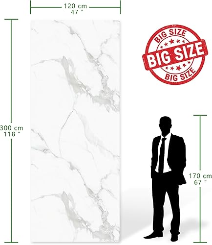sunwings Pannello da parete impermeabile effetto marmo, 299,7 x 119,4 cm, finitura lucida oro Calacatta, pannello da parete in vinile, per cucina, bagno, decorazione da parete, copre 38,75 mq. - Honorern