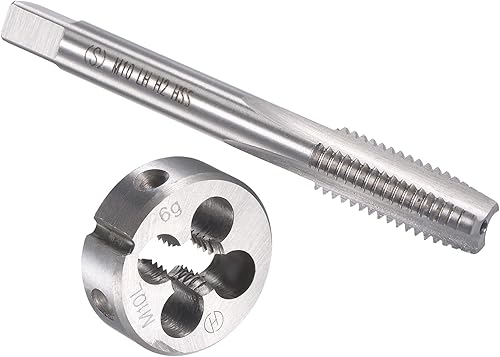 M10 x 1.5 Maschiatura & Dado Set, 1pz Vite Filo Metrico Maschiatura Sinistra Mano Macchina Alta Velocità Acciaio e 1pz Rotondo Filettatura Sinistra Mano Matrice Lega - Honorern