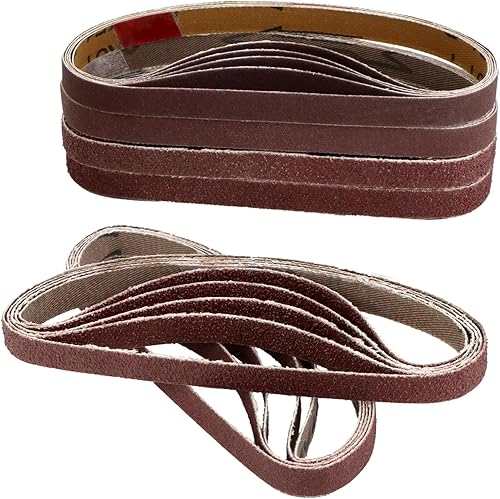 30 Pezzi Nastro Abrasivo Corindone Marrone, 10 x 330 mm Nastri Abrasivi 60-320 Grana, per Levigatrici a Nastro - Honorern