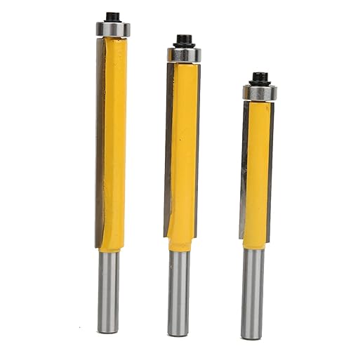 Fresa per la lavorazione del legno, punta per rifinire a filo con cuscinetto con gambo da 8 mm, punta per fresa dritta extra lunga adatta per la lavorazione del legno, modellazione di linee in legno ( - Honorern