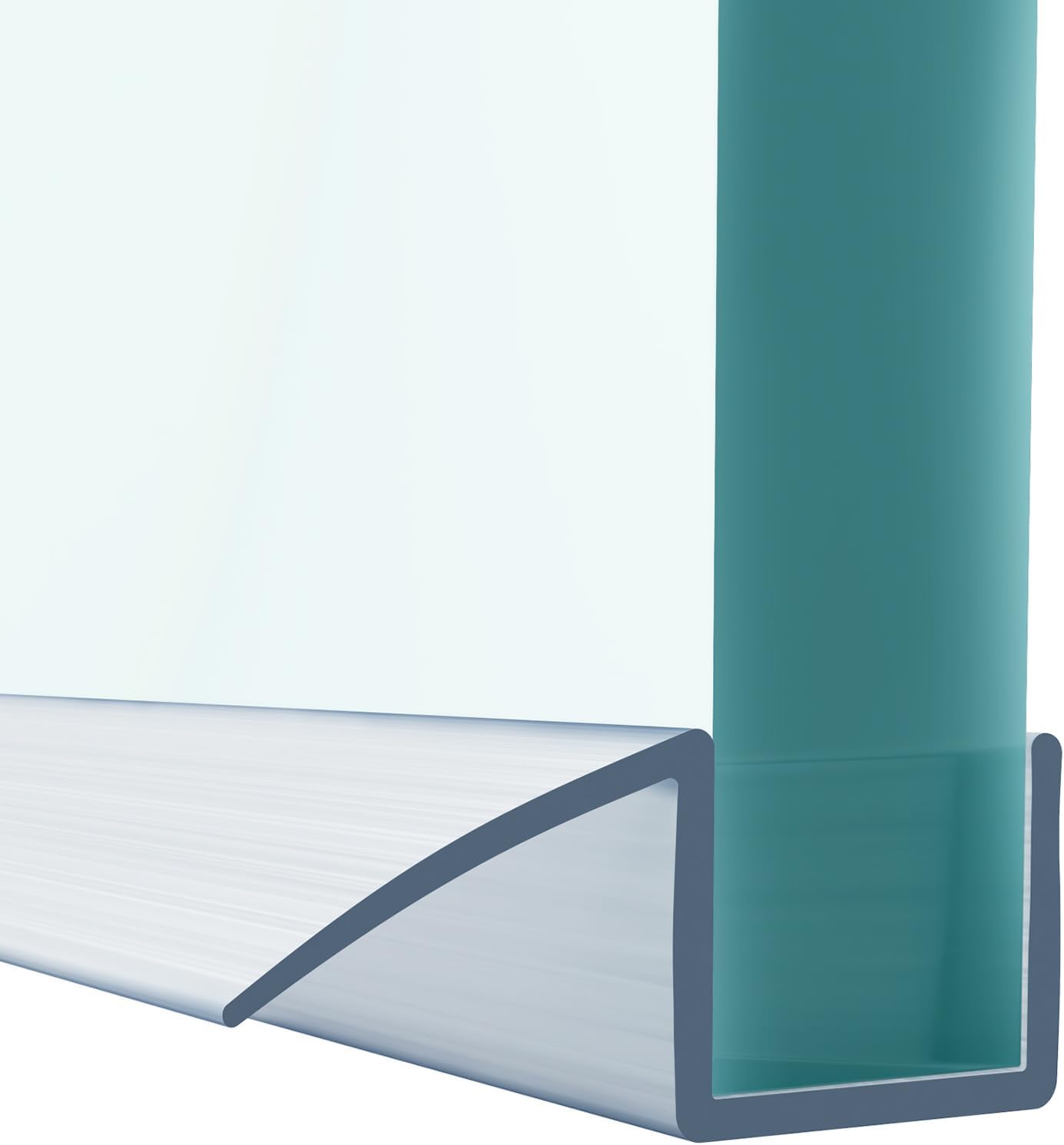 Guarnizione per doccia, a forma di U, trasparente, per porta della doccia, 200 cm, per pareti della doccia e altre parti in vetro (trasparente, 6 – 8 mm) - Honorern