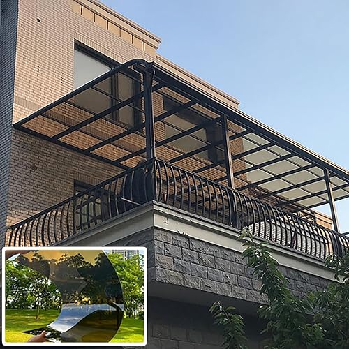 Solido Lastre di Copertura in Policarbonato,Durevole Trasparente PC Pannello,Protezione UV,Serra Pannelli di Ricambio,Facile Tagliare,per Garage,Gazebo(Brown,2x3.3ft/60x100cm) - Honorern