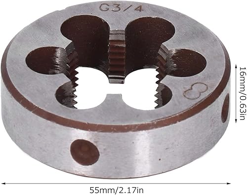 Fafeicy Filiera Filettata G3/4, Filiera Filettata Tubo, Filiera Vite Filettata per Rubinetto G3/4, Utensili Manuali Filettatura, Diametro Esterno 55 Mm/2,17 Pollici, Strumenti Manuali - Honorern