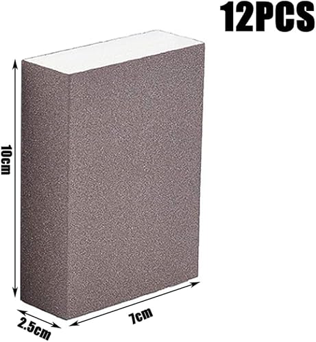 12 Pezzi Spugna Abrasiva, Set Di Blocchi Abrasivi Per Legno,Grane Spugna Abrasiva,Specifiche Della Grana 60/80/100/120/180/220 Per Legno, Artigianato, Cartongesso, Metallo, Ceramica - Honorern
