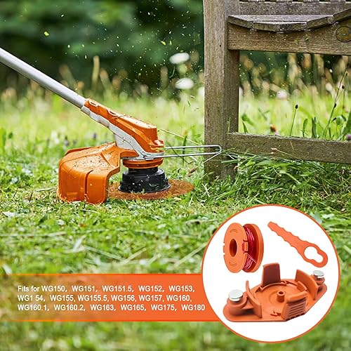 WA0010 - Bobina di lame per decespugliatore Worx WG150 WG151 WG151.5 WG152 WG153 WG1 54 WG155 WG155.5 WG156 WG157 WG160 163 W. G165 WG175 WG180, 6 bobine, 8 lame, 1 disco - Honorern