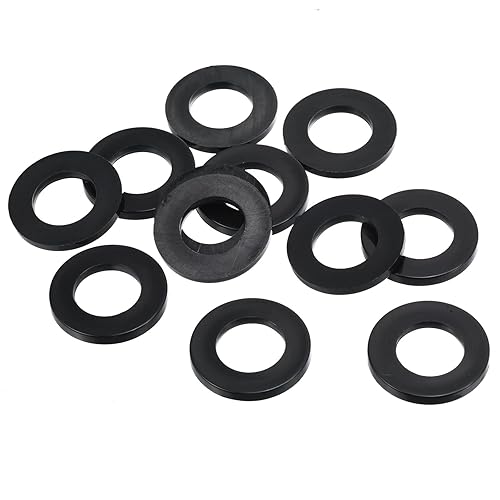 PATIKIL M16 Nylon Rondella Piatta 12pz 16mm ID 30mm OD cerchio Tenuta Distanziatore Guarnizione per Rubinetto Tubo Acqua Flessibile Bullone Fissaggio Nero - Honorern