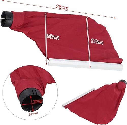 Confezione da 2 sacchetti raccogli polvere in tessuto per levigatrice a nastro 9403 9401 copertura antipolvere di ricambio per utensili elettrici, rosso nero - Honorern