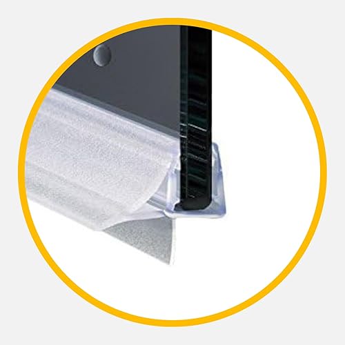 Guarnizione Box Doccia per Profilo Vetro 6mm 8mm Profilo Orizzontale di Ricambio con Aletta Morbida Gocciolatoio (200 cm) - Honorern