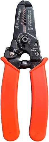 Pinza Per Capicorda Spellafili Elettrici, Pinza Elettricista Multifunzione per Spellafili Filo di Rame, Spiaggiato e Multi-core Filo da 0,6-2,6 MM, 16 MM di Lunghezza, Rosso - Honorern