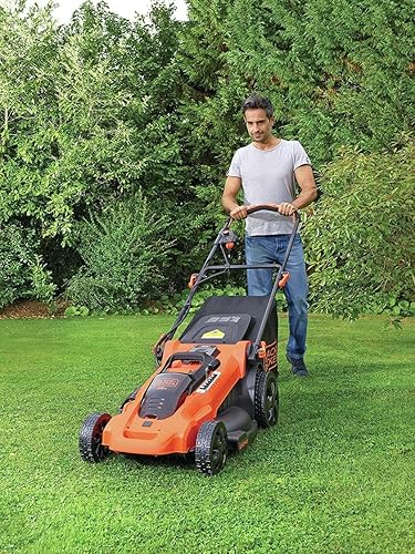 BLACK+DECKER RASAERBA 36 V LITIO - 2.0 AH - DOPPIA BATTERIA LITIO - TAGLIO 48 CM - 7 ALTEZZE TAGLIO 38-101,6 mm - TECNOLOGIA AUTOSENSE - 3IN1 MULCHING/SCARICO LATERALE/CESTO DA 50 LT CLMA4820L2-QW - Honorern