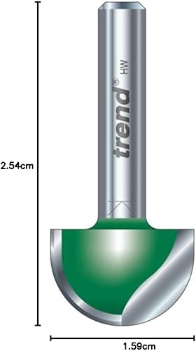 Trend Fresatrice a raggio, raggio 12,7 mm x diametro 25,4 mm, C058X8MMTC - Honorern