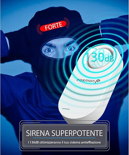 Sensore di apertura per porte e finestre con telecomando e Allarme 130db | Sensore di contatto magnetico | wireless | Porta d'ingresso, porta del garage, cancello della piscina, ecc - Honorern