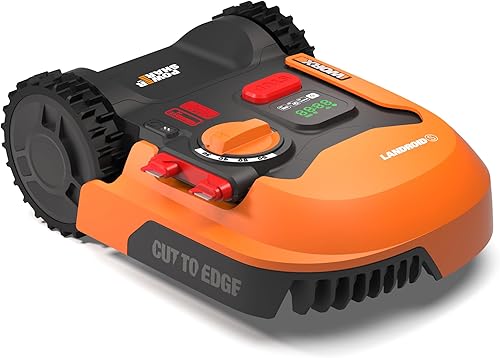 WORX Landroid WR169E - Robot tagliaerba con cavo limitatore per giardini fino a 300 m² - navigazione AIA - controllo app, Wi-Fi, Bluetooth - Cut-to-Edge - larghezza di taglio 16 cm - altezza di taglio - Honorern