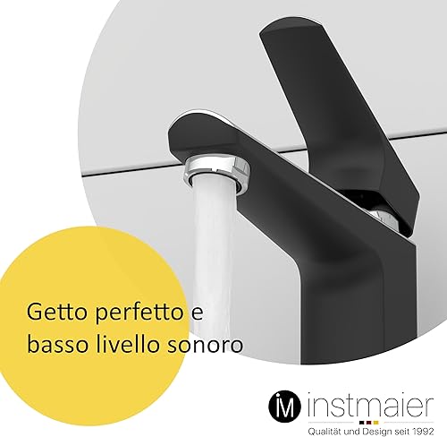 instmaier B2 | Rubinetto da bagno | Miscelatore per lavabo in cromo | Rubinetto di facile installazione | Miscelatore monocomando per lavabo | Miscelatore in ottone | Qualità premium - Honorern