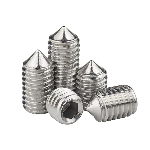 M8 x 8mm 20 Pcs Cono Punto Viti di arresto 12.9 Livello Acciaio legato Presa esagonale Viti Punta appuntita Allen Pomello - Honorern