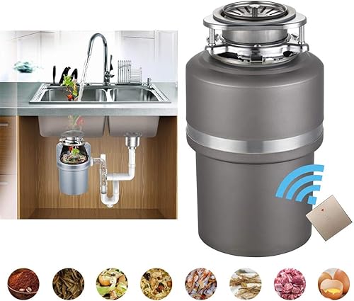 Dissipatore Rifiuti, Compattatore, Grigio, Plastica, Touchscreen Remoto Wireless, Interruttore Touch, Protezione da Sovraccarico, Squelch Silenzioso, 1200 Ml, 220 V, A Incasso - Honorern
