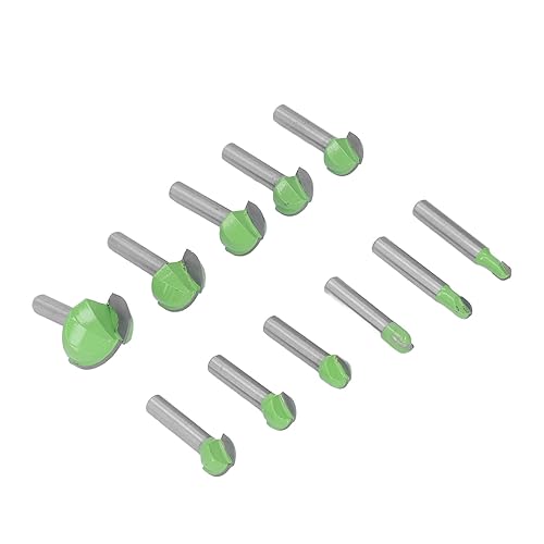 11 Pezzi Kit di Punte per Fresa a Naso Tondo Armadi in Pizzo Scatola per Insenatura Fresatura del Legno Fresatura a Semicerchio Coltello a Testa Tonda Cementato Set di Coltelli a - Honorern