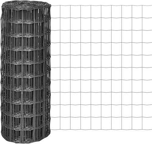 Recinzione Euro in Acciaio 10x1 m Grigia,Rete per Recinzioni - Zincata Plastificata Elettrosaldata Rigida - Recinzioni Metalliche da Giardin - Honorern
