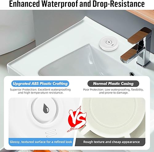 Rilevatore Perdite Acqua 2 Pezzi Sensore Acqua con Batteria 100dB Sensore Perdita Acqua Kit per Sistema di Allarme e Domotica Casa Intelligente, Rilevatore Acqua per Cucina Bagno lavanderie (No WiFi) - Honorern