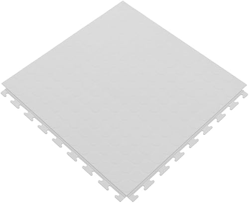 PAV-02-BI Kit piastrelle in PVC per pavimento officina, garage - 50x50 cm - 1 mq - 10 mq - 50 mq - 100 mq - colore bianco (1 mq = 4 piastrelle) - Honorern