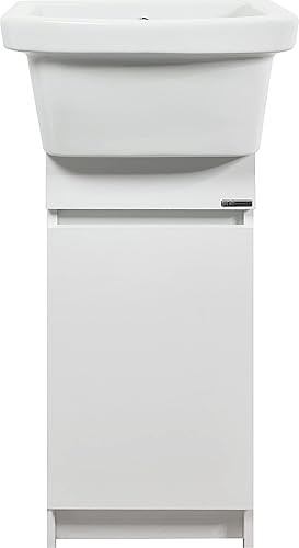 Jo-Bagno.it Mobile con Pilozzo Bucataio in Ceramica 46x36 Lavatoio MINI di Piccole Dimensioni per Lavanderia Sifone e Piletta Inclusa - Honorern