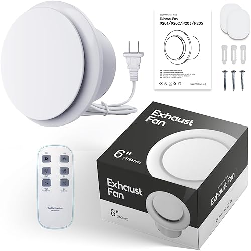 Aspiratore Bagno 100 mm - Ventola Aspirazione Bidirezionale con 2 Velocità e Telecomando - Honorern