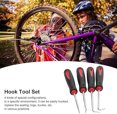 Pick and Hook Set, 4 pezzi di precisione paraolio/O-ring Seal guarnizione Pick, mini ganci di precisione estrattore di rimozione, gancio e pick set per mountain forcella anteriore - Honorern