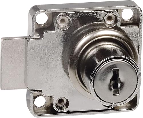 Amig - Serratura rinforzata per porte di mobili Mod.7 + 2 chiavi Mod.371 | per armadi di casa o ufficio | in acciaio nichelato | chiusura a destra | sicura e facile da installare - Honorern