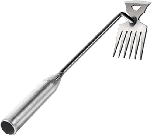 Estrattore di Erbacce Raccoglitore di Erbacce Rimuovi Facilmente Le Erbacce Manico Lungo Argento Strumento di rimozione delle Erbacce Strumento di, 34 cm 6 Denti - Honorern