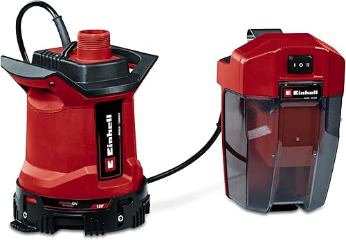 Einhell Pompa per acque cariche senza fili GE-DP 18/25 LL Li-Solo Power X-Change (18 V, portata 7000 l/h, aspirazione piatta, altezza di pompaggio 5 m, modalità ECO e BOOST, venduta senza batteria) - Honorern