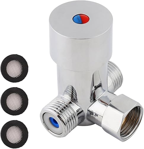 Valvola miscelatrice termostatica, valvola miscelatrice acqua calda fredda G1/2, miscelatore termostatico con controllo della temperatura per rubinetto automatico - Honorern