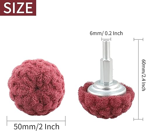 Set di 5 dischi abrasivi in tessuto non tessuto, spugne abrasive, per levigatura, lucidatura di metallo, legno, acciaio, acciaio inox- Diretto 50 mm - Honorern