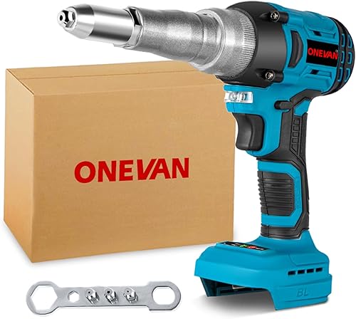 rivettatrice a Batteria, 20.000 N Pistola per Rivetti, rivettatrice elettrica Automatica brushless con 2 batterie, per Rivetti da 2,4-5,0 mm - Honorern