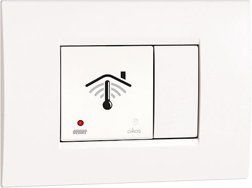 VEMER VE796000 OIKOS WIFI - Cronotermostato WiFi da Incasso 2 Moduli, Termostato Smart Controllabile con APP, Compatibile Alexa e Google Home, Programmazione Settimanale, Alimentazione 230V, Bianco - Honorern