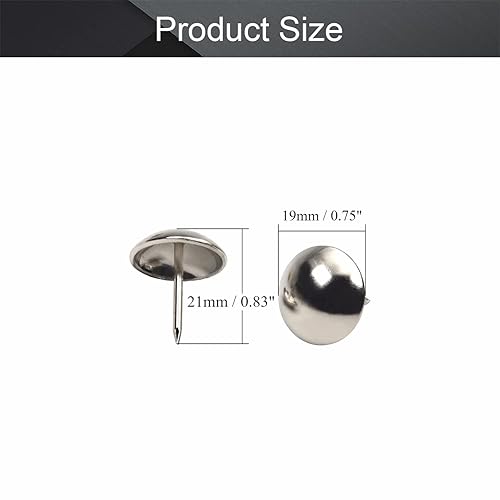 MroMax - Puntine per chiodi da tappezzeria, diametro testa 1,9 cm, in acciaio inox, 20 pezzi - Honorern