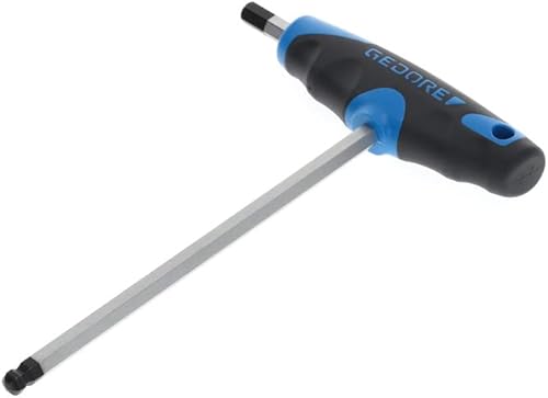 GEDORE Giravite a Squadra per Viti a Esagono Incassato, Impugnatura a T Bicomponente, Giravite Brugola Testa Sferica, 2.5 mm, Lungo 152 mm, DT 2142 2.5 - Honorern