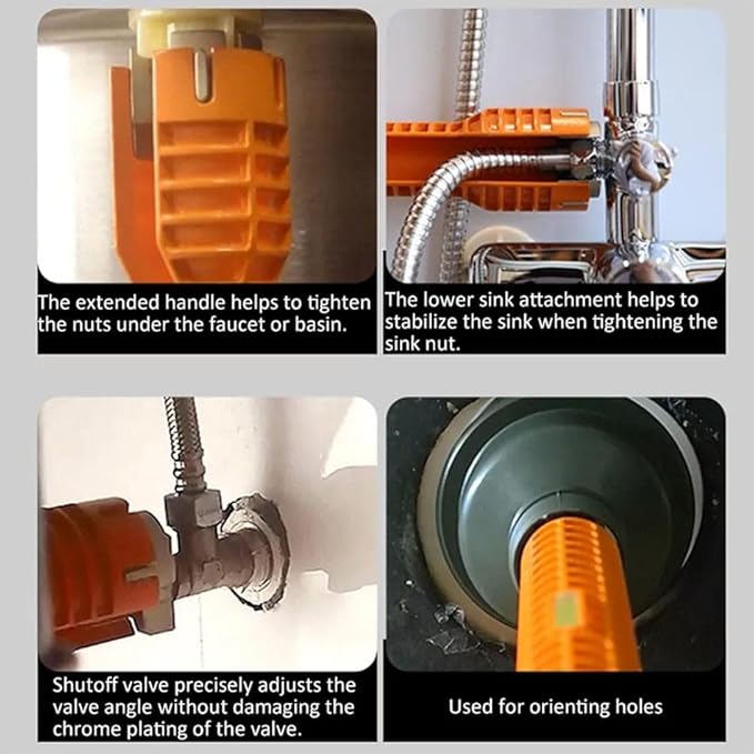 Chiave Multiuso per lavelli, chiave rubinetto lavandino, rubinetto per idraulica idraulici, chiave per rubinetto 1 pezzo colore casuale rosso o giallo - Honorern