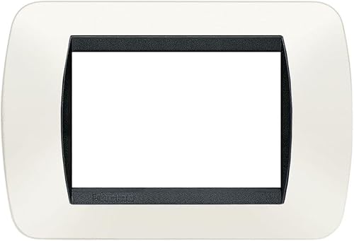 Placca 3 Posti o moduli con Supporto a Vite Living International Light Bticino Tecnopolimero L4803 (Bianco L4803PB) - Honorern