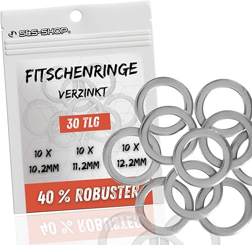 Assortimento di 30 anelli per fitschi, Ø 10,2/11,2/12,2 mm, zincati, per il sollevamento di porte - Honorern
