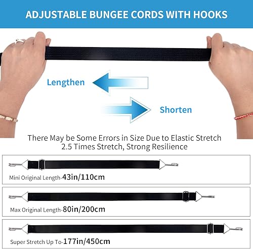 2M Corde Elastiche Con Gancio, Corda Elastica, Corda Elastica Con Gancio, Elastici Con Ganci, Cinghie Elastiche, Elastico Con Gancio, Corda Elastica Per Teloni, Elastici Portapacchi(Blu) - Honorern