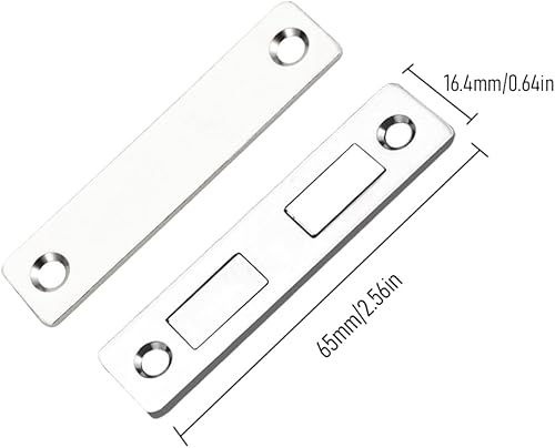 2 Pezzi Calamita per Mobili Chiusura Magnetica - Fermaporta Magnetico Senza Fori con Superficie Piana, Chiusura Invisibile per Ante Scorrevoli, Armadio, Cassetti (Argento, Include Viti) - Honorern