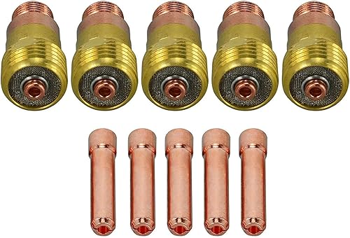 RIVERWELD TIG Stubby Gas Lens 17GL040 Ø1.0mm 10N22S Kit pinza TIG adatto DB SR WP 17 18 26 Torcia per saldatura TIG 10 pezzi - Honorern