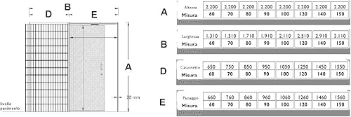 Controtelaio a SCOMPARSA per porta scorrevole - Misura 70x210 - AMMORTIZZATO per pareti in CARTONGESSO - Honorern