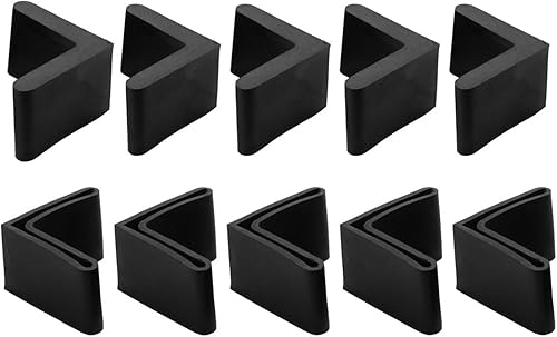 10 copri piedi per sedia, in gomma a forma di L, per mobili, 40 mm x 40 mm, nero VXr905 (nero, taglia unica) - Honorern