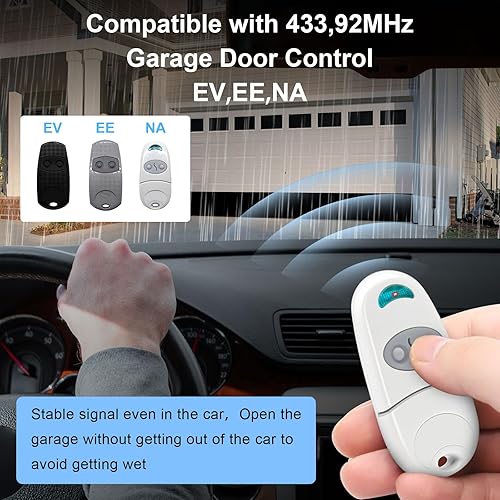 Telecomando Cancello, Telecomando Porta Garage, 3 Pezzi Telecomando per Cancelli 433,92 MHz, Compatibile con 433MHz Telecomando C@me EV, NA, EE, 2 Canali - Bianco - Honorern