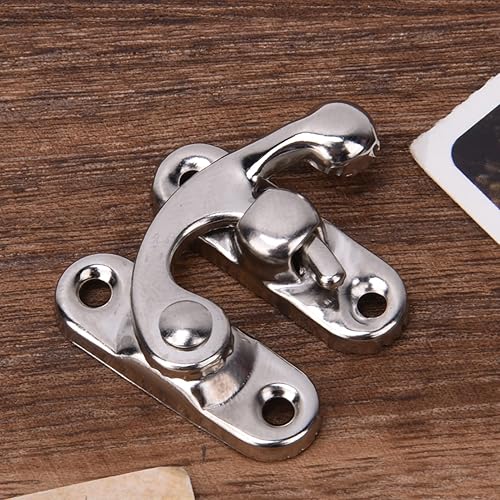 30 Pezzi Gancio di Chiusura a Braccio Oscillante, Antico Gancio Hasp Latch, per La Valigia della Cassetta dei Gioielli del Gabinetto della Cassetta Degli Attrezzi(3,2x2,8cm)(Gancio destro dorato) - Honorern